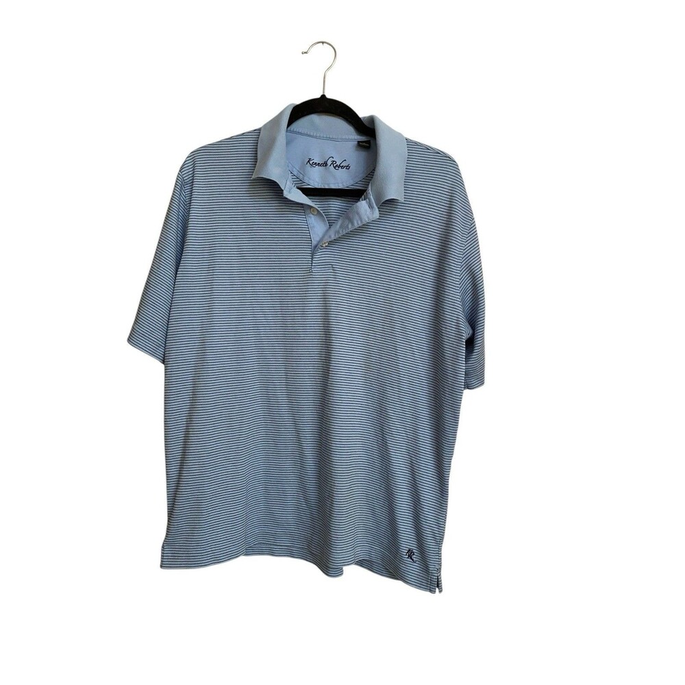 Kenneth Robert’s Polo Shirt Golf Shirt Size M Blue Stripes